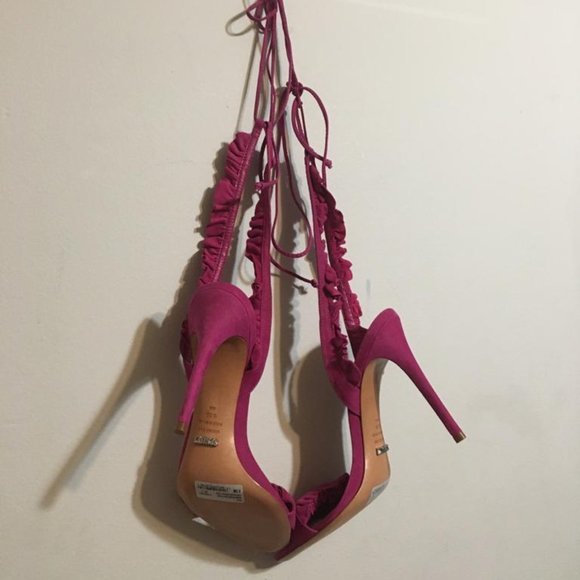 Ankle Strap Suede Schutz Pumps Size 9.5 - Picture 6 of 6